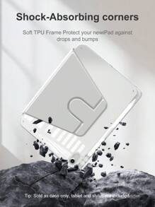 亚克力透明水晶保护壳，兼容带睡眠/唤醒功能的iPad，兼容iPad和平板电脑，360度旋转保护壳，兼容iPad Mini 4/5/6（9.7英寸）和iPad（10.2英寸），iPad Air 4/5/6（10.9英寸），适用于第十代iPad，柔软TPU材质边框，兼容第十代iPad、iPad Pro（11英寸）、iPad Air（11英寸，M2）、iPad Air（13英寸）和iPad Pro（11英寸，M4） - 灰色 - 淺灰色 - 查看 6