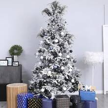 Adornos de bolas de Navidad, a prueba de roturas, con lazo para colgar, 36 piezas para árboles de Navidad, bodas, fiestas navideñas, decoración del hogar, 6 estilos en 3 tamaños (dorado champán) - Negro - Ver 7