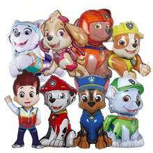 1套多色Woof Team狗鋁箔氣球－卡通設計，Ali Tian Tian風格 | Paw Patrol主題氣球派對裝飾（Chase、Rubble）－生日禮物鋁箔氣球 - 彩色 - 查看 9