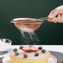 Set 3 coladores malla dorada acero inox para harina y salsa - 3. Cobre 3 piezas - Ver 4