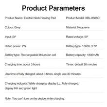 Hailicare 无线颈部加热垫振动按摩无线加热颈巾，用于缓解颈部和肩部不适，电热颈巾 USB 可充电颈部加热器便携式颈部按摩支架 5 个加热级别 - 灰色 - 查看 11