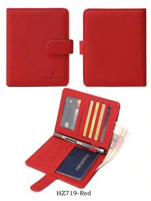 MIYIN 1 pièce Porte-passeport minimaliste accessoire de voyage - rangement pratique Porte-passeport multi-cartes en PU - fermeture par pression motif avion fournitures de vacances articles de voyage Portefeuille de passeport accessoires de voyage affaires décontractées femme et homme indispensables de voyage incontournables pour le voyage et la rentrée scolaire pour offrir à la famille, aux amis, aux amoureux