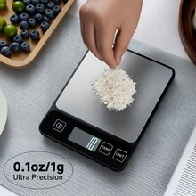 Digital Kitchen Food Scale, 10kg/22lb Digital Kitchen Scale Weight Grams And Ounces For Baking Cooking Coffee, 6 Units With Tare Function, LCD Display, Easy Clean Stainless Steel For Baking, Cooking, Dieting And Meal Prep