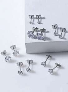 2pcs Butterfly Stud Earrings, Cubic Zirconia Double Layer Earrings, Hypoallergenic Simple Earrings For Men, Fashion Casual Pierced Earrings, Unisex Ear Cuff Earrings 2-8mm, Copper Zirconia Material, Stylish And Elegant, Suitable For Daily Wear And Parties