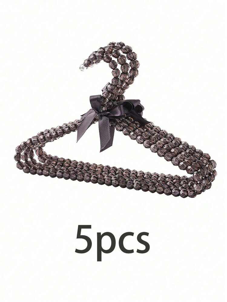 1pc/10pcs Bowknot & Diamond Pearl Clothes Hangers, High-End Exquisite Storage Hangers, Wardrobe Display Hangers, Diamond Pearl Plastic Non-Slip Seamless Clothes Hangers, Fairy Cute Beaded Drying Rack, Ladies Dress Garment Hanger - Multicolor - View 17