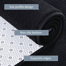 Large Modern Area Rugs For Bedroom,  Thickened Memory Foam Indoor Carpets For Living Room, Soft Non Slip Low Pile And Machine Washable Rug - 黑色 - 查看 5