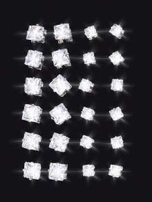 24-72 件/套简约朋克几何圆形、方形、心形锆石耳钉，适合男士、魅力派对、节日、度假、音乐活动、情侣、聚会、约会、礼物、休闲装 - 彩色 - 查看 7