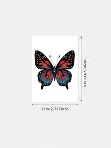 1pc Waterproof Sweat-Resistant Colorful Temporary Tattoo Sticker, Ombre Butterfly Wrist Fake Tattoo, Personalized Fashion, Suitable For Girls - Multicolor - View 2