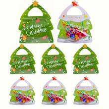 20 pezzi/40 pezzi Sacchetti per spuntino a forma di albero di Natale con cerniera - Adatti per caramelle, cioccolato, biscotti e torrone - Confezioni regalo per feste sigillate - Confezioni regalo per spuntino natalizi per regali e eventi festivi