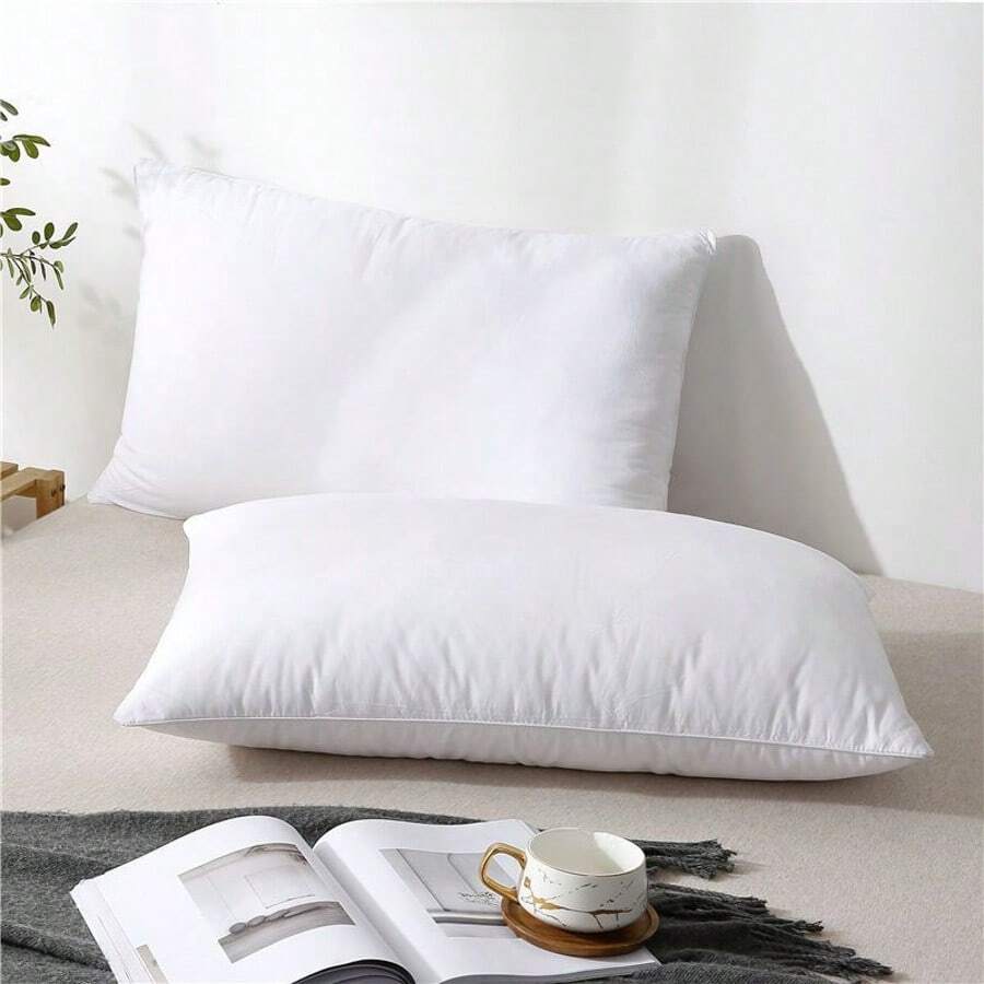 Relleno de almohada súper suave con fibra virgen de silicona, 1 o 2 o 4 o 6 piezas de inserto de almohada decorativa para cama, relleno de almohada cómodo para cojines de sofá o almohadas, varios tamaños: 40 * 70, 40 * 75, 40 * 80, 40 * 90, 40 * 105, 40 * 135, 40 * 150 - Blanco - Ver 1