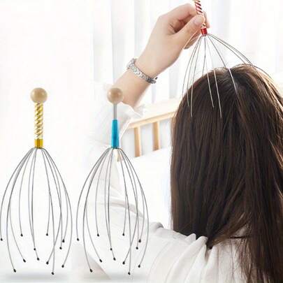 1 pieza Masajeador de cabeza con forma de pulpo, dispositivo para rascado del cabelludo y estimulación de meridianos