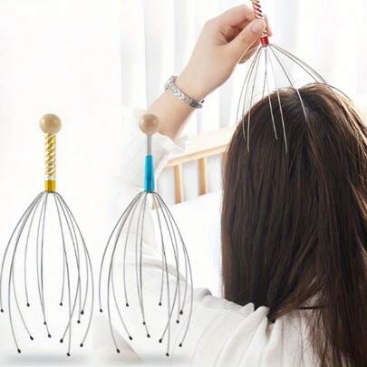 1pc Octopus Head Massager, Scalp Scratcher, Acupressure Massage Tool For Relieving Itchiness