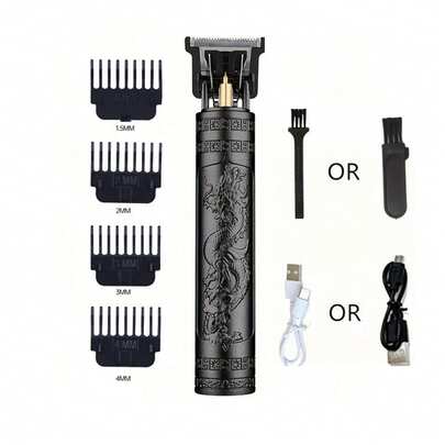 Máquina inalámbrica eléctrica para cortar el cabello para hombres, recortadora y herramienta de peinado personal, viene con 4 peines guía y 1 cepillo de limpieza