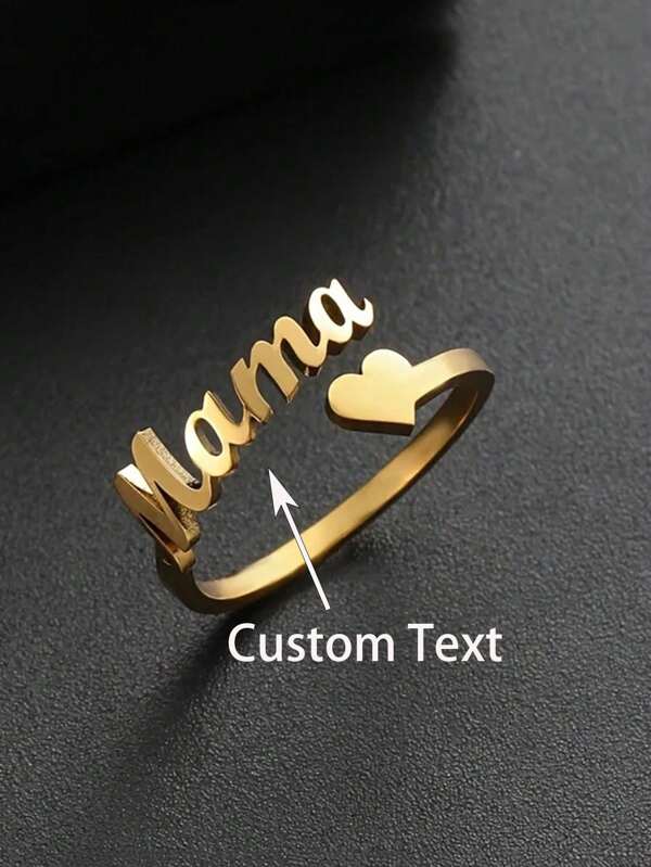 Customized Name Rings For Women Stainless Steel Jewelry 1-3 Name Opening Adjustable Rings, Couple Jewelry, Handmade Custom Rings, Anniversary Valentine's Day Gift For Girlfriend Gold,Silver Stylish,Fall Fashion,Casual,Vintage,Old Money,Contracted,Simple Custom