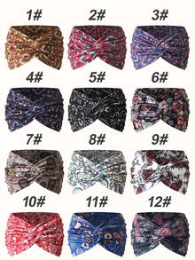 1pc Women's Bohemian Colorful Retro Patterned Headband, Casual Versatile Fashion Hair Accessory Fall Winter Hair Band Hair Accessories For Women For Vacation Outfits Woman Elegant Scarf Women Bandanas Soft Headwrap Summer Boho Holiday Essential Accessories - Multicolor - View 6
