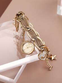Juicy Couture Women's Bracelet Watches Set Quartz Wristwatches for Women  Crystal Accented Charm Bracelet Watch, Gift For Her - 金色 - 查看 6