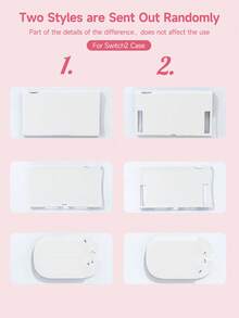 1pc White Tabby Cat & Flower Pattern TPU Protective Case, Comes With 2 Random Joystick Caps, Compatible With Switch2/Switch/OLED/Lite, New Switch2 (2025) Does Not Include Joystick Caps - Multicolor - View 4