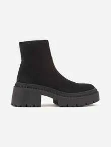 Chelsea Boots With Thick Sole And Wedge Heel, Elastic Vamp - Black - View 3