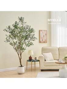 215 Cm Artificial Olive Tree Plant, Tall Fake Tree For Home Decor 2000 Leaves Faux Olive Tree Plant Indoor For Living Room Bedroom Office Live Streams Decorative Modern Greenery