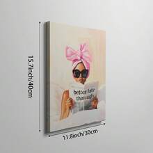 1幅“迟到总比丑陋好”主题墙画，报纸印刷帆布画，字体海报，复古风格装饰画，适用于卧室、客厅或浴室，公寓宿舍装饰，送给她的礼物，可选无框或有框。 - 彩色 - 查看 12