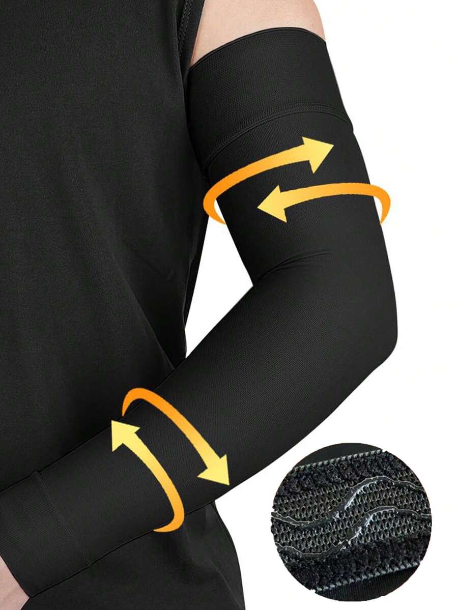 S/M/L/XL 篮球护臂,户外运动黑色肘部和腕部护具,适用于骑行、钓鱼、徒步旅行、跑步 - 黑色 - 查看 1