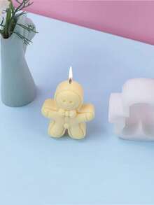 1pc Christmas Tree Shaped Candle Silicone Mold DIY Holiday Gift Gingerbread Silicone Candle Mold - White - View 3