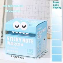 [Back To School]9-Color Highly Attractive Dopamine Palette Transparent Sticky Notes, Pull-Out Memo Pads For Writing, Messaging, Note-Taking, 105 Sheets/Roll, With Large Capacity Marker Stickers And Expansion Stickers, Suitable For Error, Question And Information Stickers - Multicolor - View 5