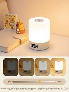1pc LED Rechargeable Touch Tap Light, Bedside Lamp For Night Feeding, 3 Color Temperatures, Dimmable, Suitable For Bedroom, Dorm - White - View 9