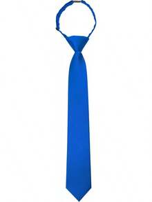 Solid Color Boys Tie Pre-Tied Adjustable S Necktie Age 8-12 Wedding School Graduation
