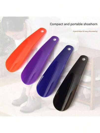 1 pieza Calzador de zapatos de plástico, Calzadores de viaje de colores para hombres, mujeres y personas mayores, Calzadores prácticos para uso en el hogar y de viaje, Ayudante de zapatos, gran regalo