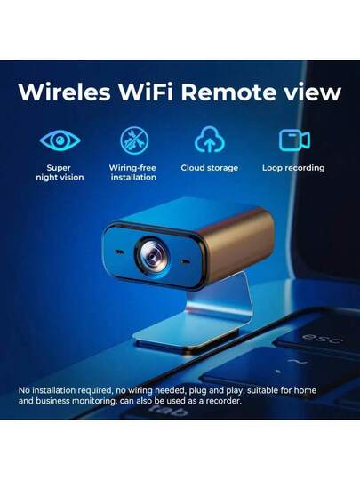 1pc Mini Full HD Wireless Camera, Supporting 2.4G WIFI Connection, High Definition Night Vision, Remote APP Viewing, Loop Recording Function, Portable Easy Installation, Small Compact, USB Power Supply, Home Office Security Protection. view 9