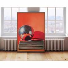 复古音乐海报、复古墙面艺术、迪斯科球时髦音乐印刷品、音乐墙面艺术 - 装饰帆布画海报和印刷品墙面艺术图片用于客厅装饰可选框架 - 彩色 - 查看 7