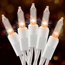 LIUChristmas Lights Clear White 50 Count 13ft Incandescent Mini Lights String Plug In Warm White With White Wire For Mantle Christmas Tree Indoor Outdoor Xmas Wedding Party Decorationschenxiao - ClearWhiteWhiteWire - Xem 2