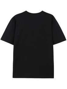 New New Men's Justice League Graphic T-Shirt - ""  Logo, Black Casual Crew Neck Short Sleeve T-Shirt, Comfortable For Spring And Summer, Daily T-Shirt With Fun Text Design, Casual Wear T-Shirt |   T-Shirt With Firm Pattern |   Comfortable Fit T-Shirt - 黑色 - 查看 2