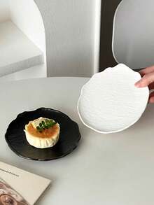 Asymmetrical Faux Rock Texture Plastic Plate, High-Quality Cake/Dessert/Sushi Plate, Creative Western Dinnerware