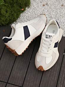 Women's Comfortable Lace-Up Sneakers - Lightweight Multifunctional Casual Shoes, Non-Slip Rubber Outsole, Suitable For All Seasons - White - View 5