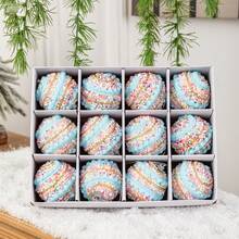 6cm/12pcs Creative Handmade Macaron Series Christmas Balls, Christmas Tree Ornaments, Christmas Decorations Home Decor Room Decor Winter