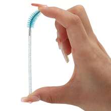 100 Pcs Disposable Mascara Wands, Crystal Eyebrow S Brush For Eyelash Extensions, Black Lash Brushes With Container, Eyebrow Brush, Eyeshadow Brush, Brush - Blue - View 5