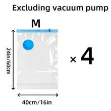 Extra Large Vacuum Storage Bag Set, Space-Saving, Reusable, Waterproof And Moisture-Proof Compression Bags, Suitable For Clothes And Bedding, Travel Luggage, Blankets, Quilts, Ideal For Dormitories, Wardrobes, And Moving - XXL (4 chiếc) - Xem 6