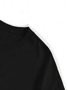 Men'S Classic Crew Neck T-Shirt - Breathable Knit Fabric, Slight Stretch, Regular Fit, 95% Polyester 5% Elastane, 180gsm, Patterned Design, Everyday Essential Tee For Adult, Men, Women, Teen, Teenager, Adolescent, Youth - nero - Visualizzare 4