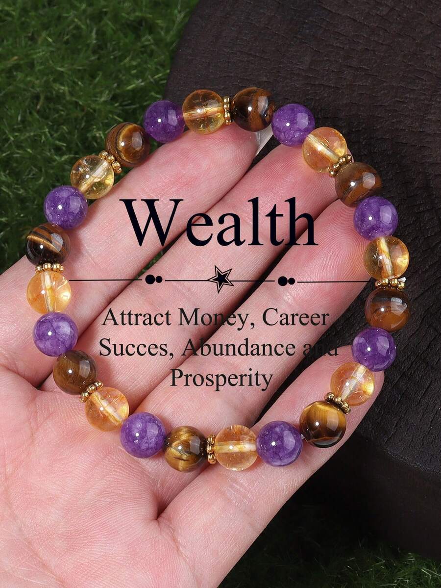 Vòng tay bảo vệ Tourmaline đen và Hematite, Vòng tay thạch anh tím chống lo âu cho nam nữ, lòng can đảm, hấp thụ năng lượng tiêu cực, Trang sức thiền yoga chữa bệnh - Nhiều màu - Xem 1