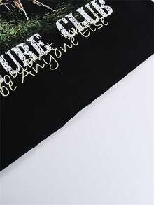 Lazaro Summer Letter Print Sleeveless Punk T Shirt Y2K Streetwear For Women  O-Neck Causal Loose Fit Graphics Pullover Tee - 黑色 - 查看 4