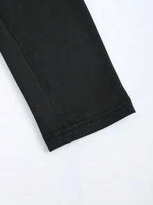 Black U-Shaped Neck And Long Sleeve Jumpsuit Suitable For Spring And Autumn