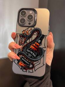 1 件创意威士忌与蛇插图手机壳，磨砂防摔相机保护套，兼容 11、12、13、14、15、16 Pro Max X、XS、XR、16E、15 Plus、Galaxy A03、A05、A05S、A12、A14、A15、A32 4G/5G、A35、A52/A52s 5G、OPPO A16、A17、A36、A57 4G、A58 4G、A60、A78 4G、A94、A95、Realme C21Y、C30、C35、C53、C67 4G、Vivo Y02、Y02s、Y03、Y18 4G、Y17s、Y20、Y21 - 彩色 - 查看 5