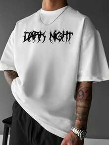Men's Cotton T-Shirt Adult Plus Size Kids Dark Night Dark Night Evil Streetwear Over - 白色 - 查看 2