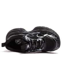 CAMEL CROWN Women's Sports Casual Shoes, Autumn Fashion Chunky Sneakers, Height-Increasing Retro Versatile Comfortable Sports Shoes - Black - View 3