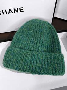 Gorro de punto vintage, gorro de punto grueso y cálido, gorro versátil de moda coreana para hombres y mujeres, atuendos de invierno y otoño - Multicolor - Ver 15