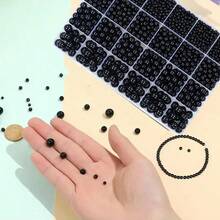 Approx. 100pcs/1890pcs Black Acrylic Handmade Jewelry Making Kit, For DIY Bracelet, Necklace, Earring, Craft Making