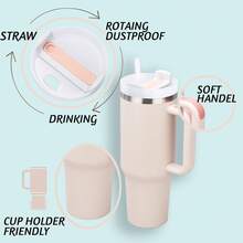 5/7 Pcs 40 Oz Tumbler With Handle And Straw Lid, Stainless Steel Insulated Water Cup, Travel Mug Bulk - 混色 - 查看 6