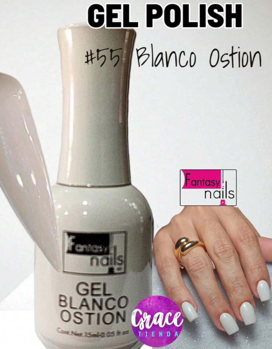 15ml Semi-Permanent Gel Polish 3 Steps Fantasy Nails Gelish Application Professional Use UV - 白牡蠣 - 查看 1